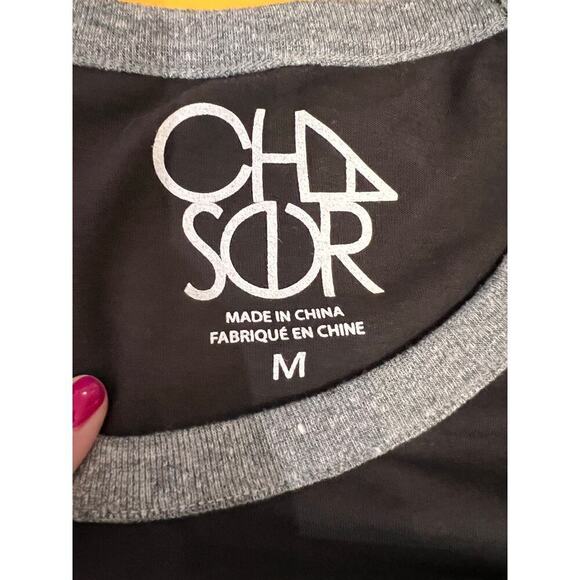 Chaser Wild & Free Brooklyn Eagle Graphic Raglan Tee in Black/Gray Size Medium - Picture 6 of 6